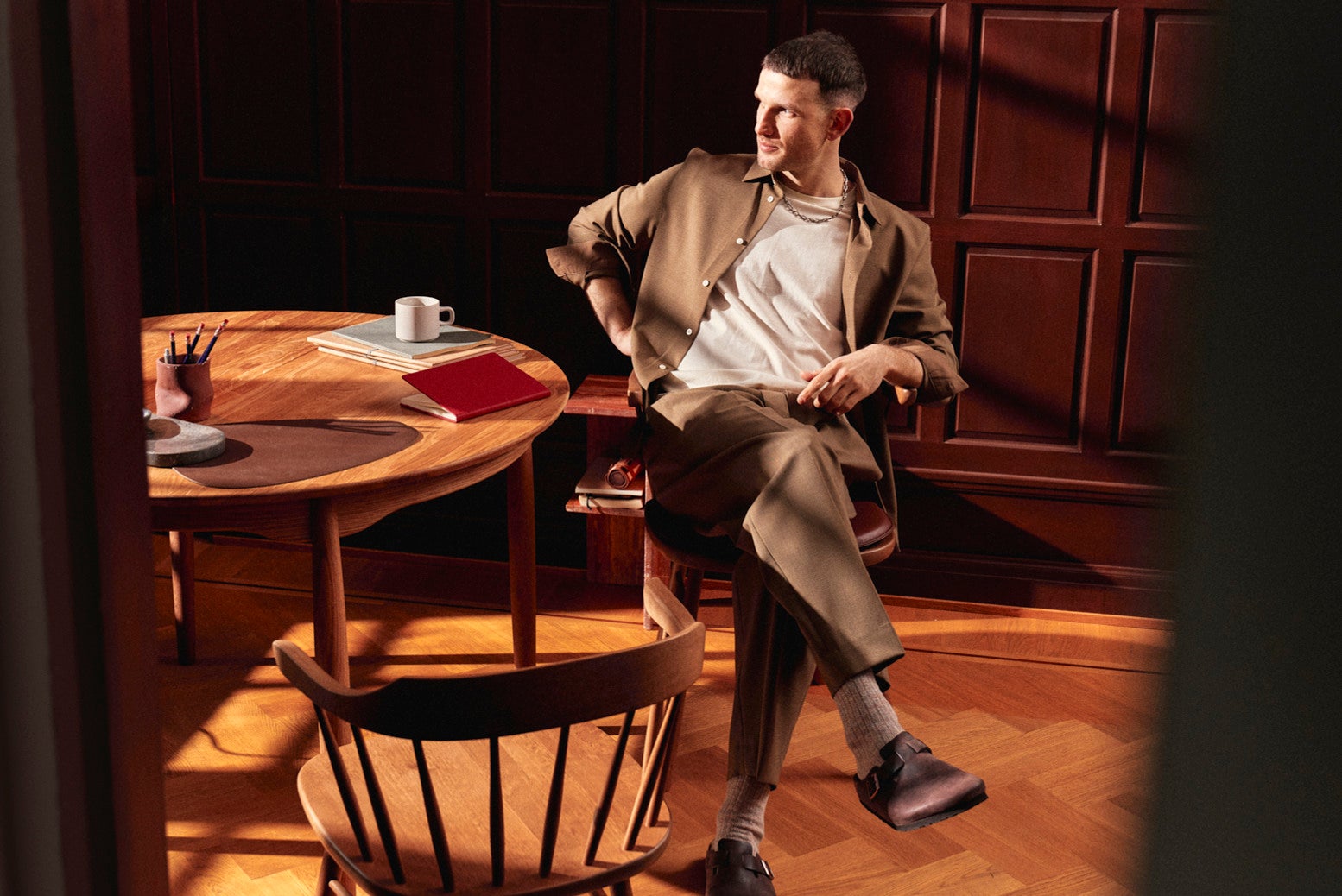 Stolab© Småland bistro chair birch Bistro brown and Carl table natural oak.jpg