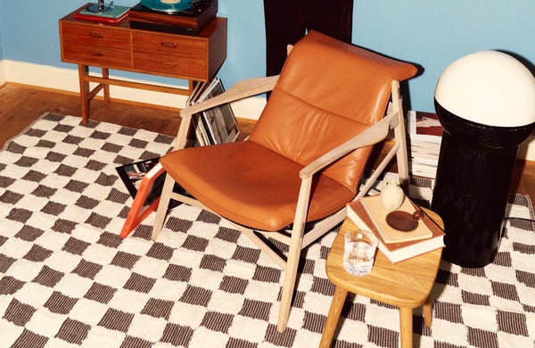 Stolab© Link Easy chair oak bright matt laquer with leather cushion and Palle stool oak natural oil 3.jpg