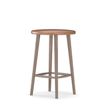 Miss Button Bar stool upholstered H62 | Oak